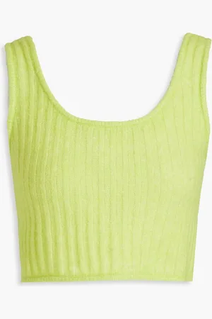 Baum und Pferdgarten Cesya cropped ribbed-knit top - Green