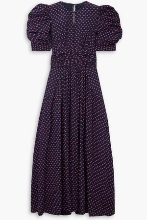 ROTATE Noona gathered jacquard maxi dress