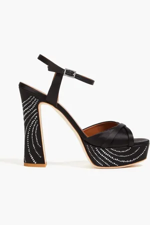 MALONE SOULIERS Keaton 125 crystal-embellished satin platform sandals