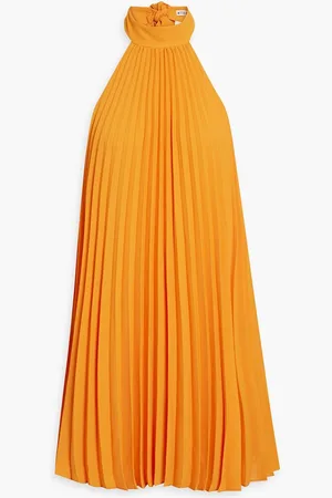 ALICE+OLIVIA Alice Olivia - Aviana pleated crepe halterneck mini dress