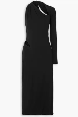 VERSACE Cutout one-shoulder stretch-jersey midi dress