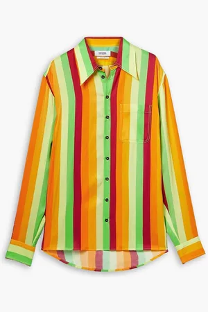 Christopher John Rogers Striped twill shirt - Yellow