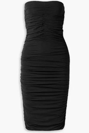 SKIN Maia strapless ruched Pima cotton-blend jersey dress