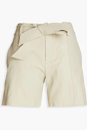 Vince Pebbled-leather shorts - Green
