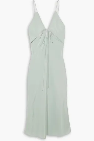 CHRISTOPHER ESBER Cutout silk-mikado midi dress - Green