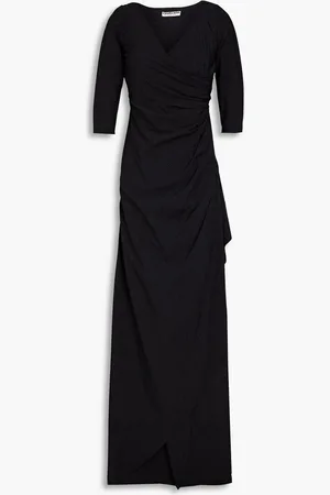 CHIARA BONI Delia wrap-effect metallic printed jersey maxi dress