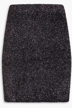 IRO Metallic knitted mini pencil skirt