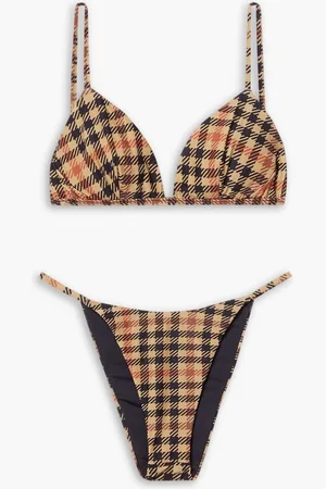 Haight Carolina and Clara checked triangle bikini - Brown