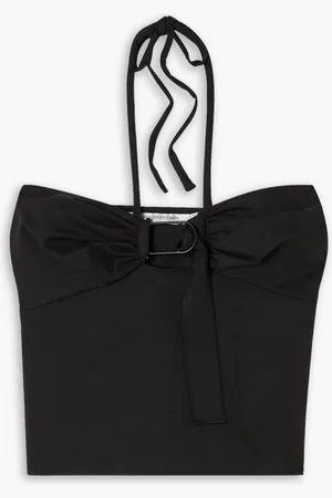 CHRISTOPHER ESBER Cropped stretch-knit halterneck top