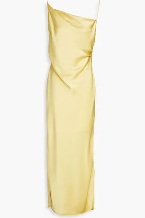 Nanushka Lennie ruched satin midi slip dress