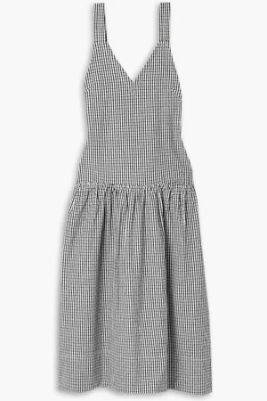 Proenza Schouler Sasha ruffled gingham cotton and linen-blend midi dress