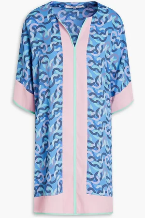 Diane von Furstenberg Babette printed crepe tunic - Blue