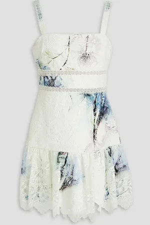 Ml Monique Lhuillier Printed guipure lace mini dress