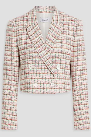 Derek Lam Kyle cropped double-breasted cotton-blend tweed blazer