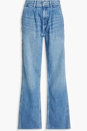 RE/DONE Faded high-rise wide-leg jeans - Blue