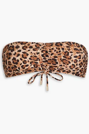 Melissa Odabash Florence ruched leopard-print bandeau bikini top