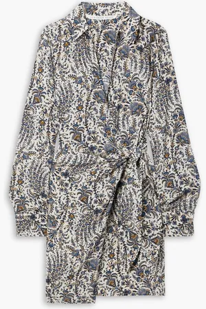 VERONICA BEARD Lavella printed crepe mini wrap dress
