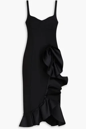 Carolina Herrera Ruffled wool-blend crepe dress