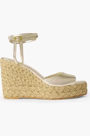 Stuart Weitzman Metallic leather espadrille wedge sandals - Metallic