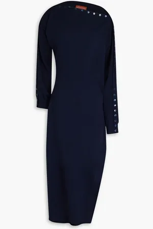 Altuzarra Button-detailed wool-blend midi dress - Blue
