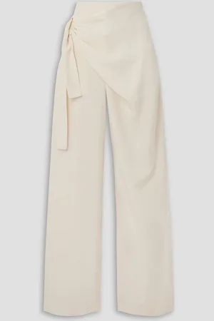 GAUGE81 Carlow knotted draped crepe wide-leg pants - White