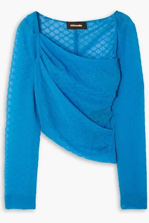 Ahluwalia Asymmetric cloqué top - Blue
