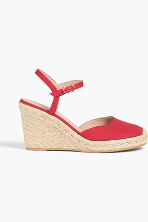 Stuart Weitzman Mykonos canvas wedge espadrilles