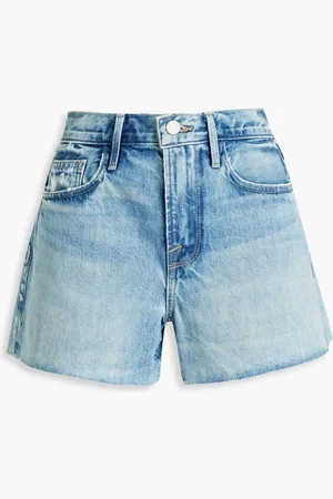 Frame Le Brigitte faded denim shorts - Blue