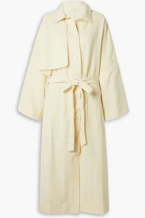 CO Natural World oversized wool-twill trench at - White