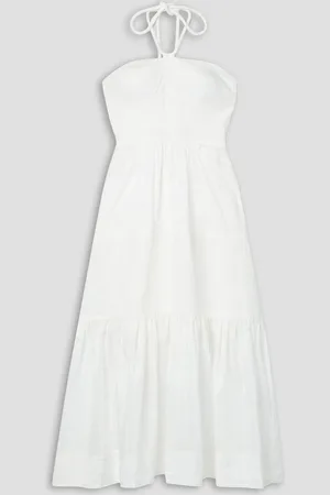 A.L.C. Adelle tiered voile halterneck maxi dress - White