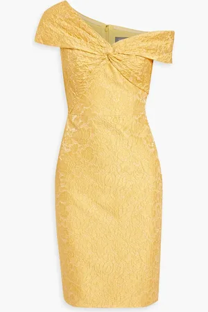 THEIA Dillan one-shoulder cloqué mini dress
