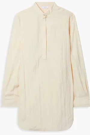 Deveaux Crinkled crepe tunic - White