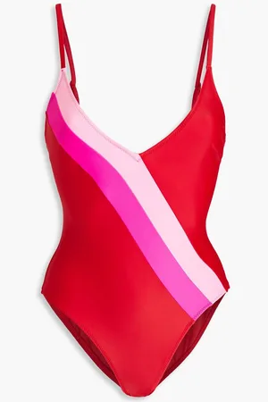 Solid Ariel color-block swimsuit - Red