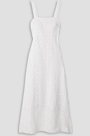 MIGUELINA Blake crocheted cotton midi dress