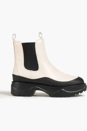 Michael Kors Dupree two-tone leather ankle boots - White
