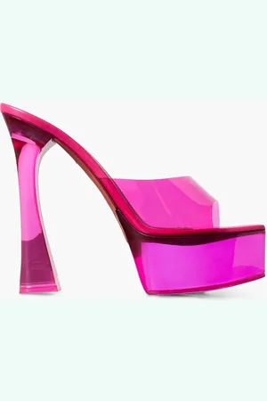 Amina Muaddi Dalida PVC platform sandals - Pink
