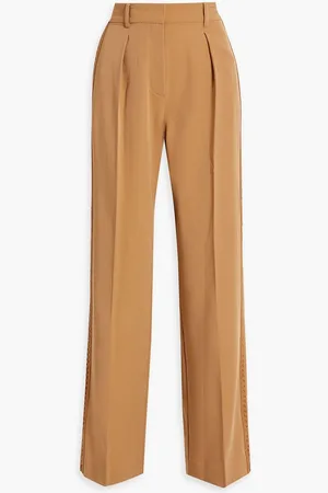 Derek Lam Delta crochet-trimmed twill wide-leg pants - Brown