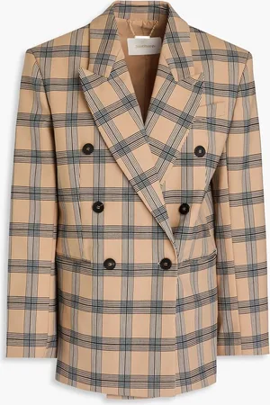 ZIMMERMANN Double-breasted checked twill blazer