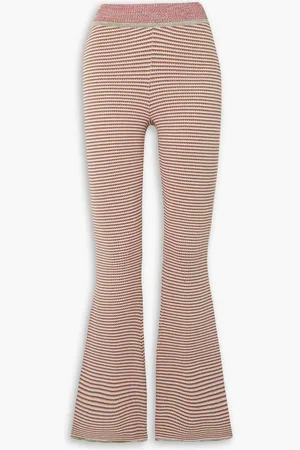 LIVE THE PROCESS Flora striped chenille flared pants - Pink
