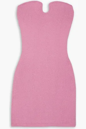 Nanushka Cold-shoulder cotton-blend jute mini dress