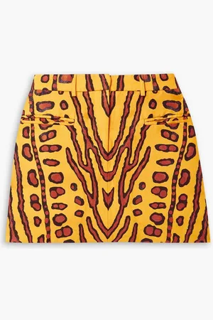 Altuzarra Zola printed Lyocell and linen-blend mini skirt - Yellow