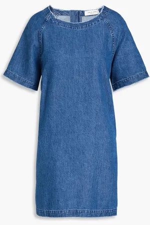 RAG&BONE Justine frayed denim mini dress - Blue