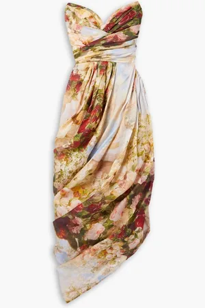 ZIMMERMANN Luminosity asymmetric floral-print linen and silk-blend midi dress