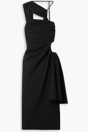 Jacquemus Abanada cutout draped wool-blend crepe midi dress