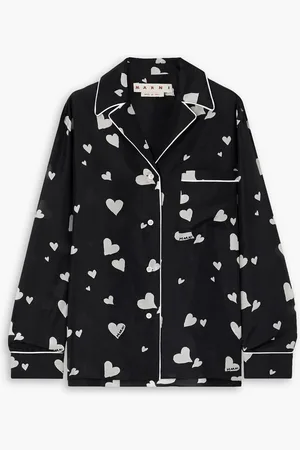 Marni Printed silk-habotai pajama shirt