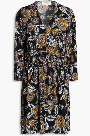 Bash Volver gathered floral-print crepe mini dress