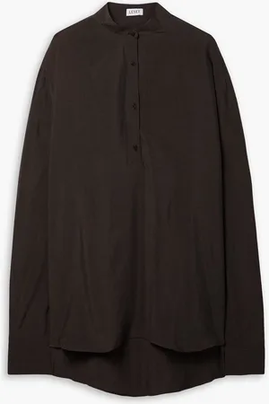 Leset Kim TENCEL-blend sateen tunic - Brown