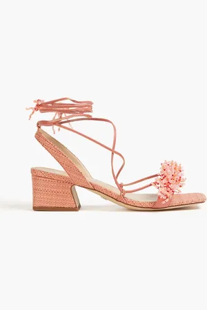 Sam Edelman Walda bead-embellished woven sandals - Orange