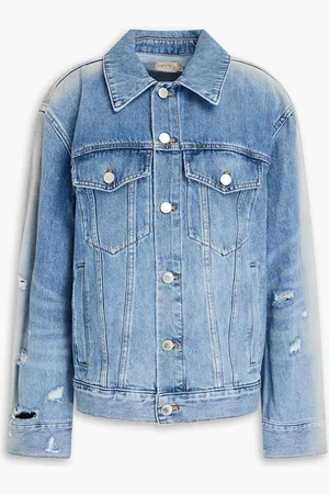 ALICE+OLIVIA Alice Olivia - Jeff distressed denim jacket - Blue