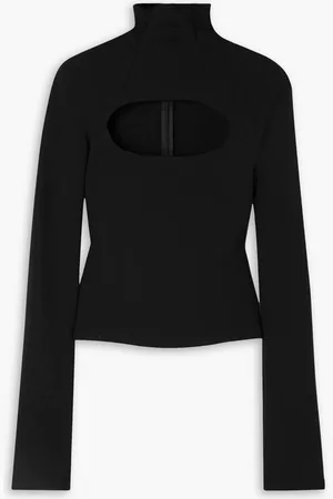 A.W.A.K.E. MODE Cutout jersey turtleneck top